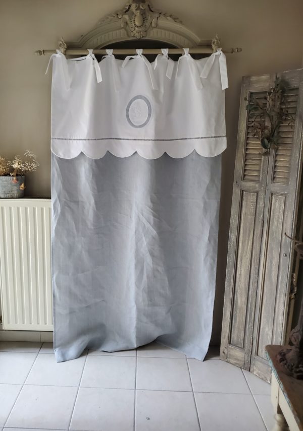 Rideau en linge ancien "feston"