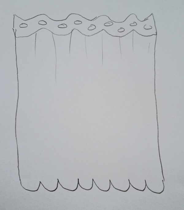 Rideaux en drap ancien